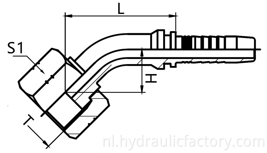 Orfs Female 45 Degree Flat Seat Fittings Drawing